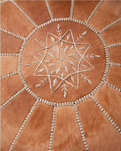 Moroccan Leather Foot Stool Ottoman, Handmade Pouf: F