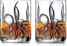 Octopus Tentacle Whiskey Glassware, Set of 2 | 9 OZ Kraken