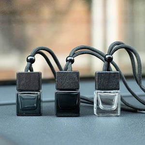 Square Car Hanging Ornament Empty Car Air Freshener Bottle: Transparent Color / One Size