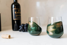 Resin Accented Wine and Entertaining Glasses: Caribbean Blue