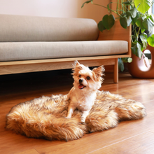 PupRug by Paw.com™ Faux Fur Orthopedic Dog Bed - Curve Sable Tan: Large (50" L x 30" W)
