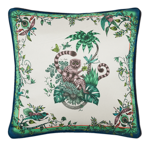 Lemur Silk Cushion: Jungle