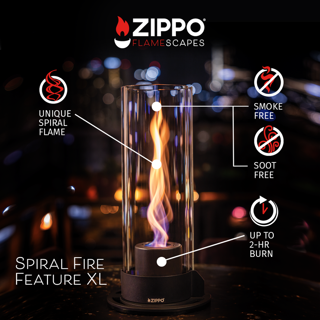 FlameScapes™ Spiral Fire Feature XL: Silver