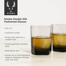 Smoke Double Old Fashioned Crystal Glasses Set of 2