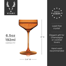 Reserve Nouveau European Crystal Coupes - Amber - Set of 2