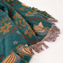Reversible Scandinavian Bird Throw Blanket: King (230 x 250cm / 91 x 98in)
