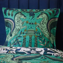 Odyssey Square Pillowcase: Peacock/White / 2