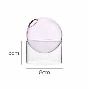 Creative Colorful Spherical Glass Vase: Orange / Short