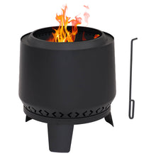 20 in Heavy-Duty Steel Smokeless Fire Pit - Black