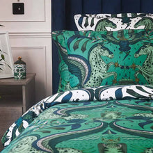 Odyssey Square Pillowcase: Peacock/White / 2