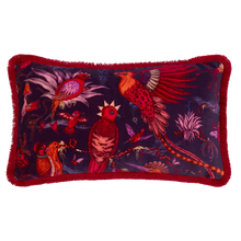 Quetzal Luxury Velvet Bolster Cushion: Aqua