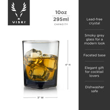Smoke Double Old Fashioned Crystal Glasses Set of 2