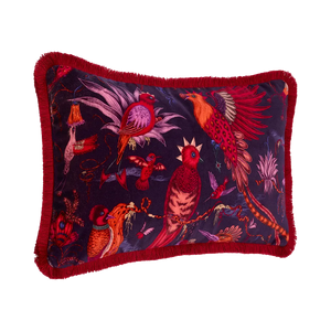 Quetzal Luxury Velvet Bolster Cushion: Aqua