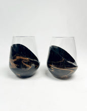Resin Accented Wine and Entertaining Glasses: Marble