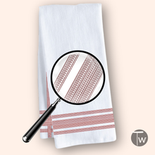 Fuckity Stripe Red and White Illusion Superior Cotton Tea Towel
