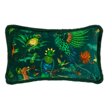 Quetzal Luxury Velvet Bolster Cushion: Aqua