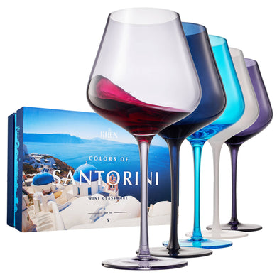 Colors of Santorini, City Wine Glassware | Set of 5