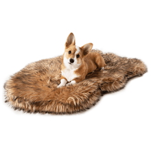 PupRug by Paw.com™ Faux Fur Orthopedic Dog Bed - Curve Sable Tan: Large (50" L x 30" W)