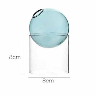 Creative Colorful Spherical Glass Vase: Light Blue / High style