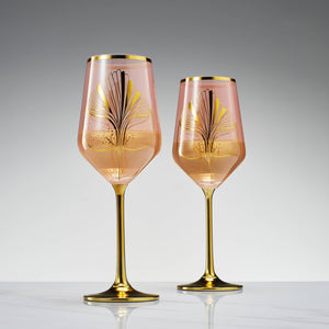 Gatsby Roaring 1920s Colored Wine Glass, 4 Set, Blush Pink