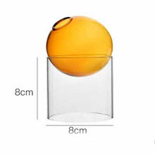 Creative Colorful Spherical Glass Vase: Orange / Short