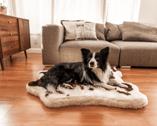 PupRug™ Animal Print Memory Foam Dog Bed - Brown Faux Cowhide: Original (55" L x 50" W)