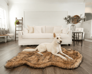 PupRug by Paw.com™ Faux Fur Orthopedic Dog Bed - Curve Sable Tan: Large (50" L x 30" W)