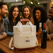 2 Bottle Wine Carrier Tote, Insulated Leakproof Cooler Bag
