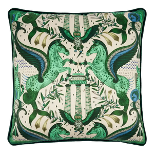 Odyssey Silk Cushion: Emerald