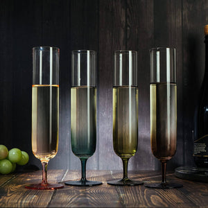 Holiday Fall Colors Beautiful Champagne Flutes 10" Stemmed