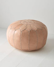 Moroccan Leather Foot Stool Ottoman, Handmade Pouf: F