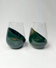 Resin Accented Wine and Entertaining Glasses: Caribbean Blue