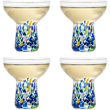 Stemless Margarita Confetti Mexican Glasses - 4 Set