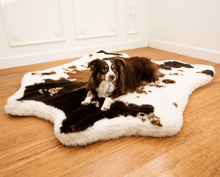 PupRug™ Animal Print Memory Foam Dog Bed - Brown Faux Cowhide: Original (55" L x 50" W)