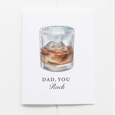 Dad You Rock Fathers Day Bourbon Whiskey Greeting Card