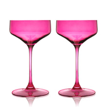 Reserve Nouveau European Crystal Coupes in Berry Set of 2