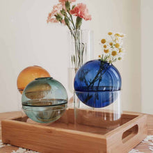 Creative Colorful Spherical Glass Vase: Orange / Short