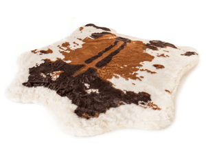 PupRug™ Animal Print Memory Foam Dog Bed - Brown Faux Cowhide: Original (55" L x 50" W)