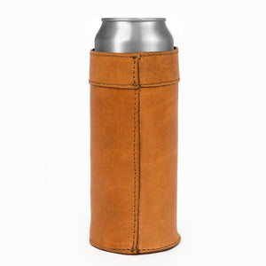 Campaign Leather Slim Can Koozie: Vintage Camo / Smoke