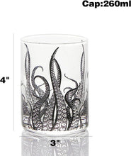 Octopus Tentacle Whiskey Glassware, Set of 2 | 9 OZ Kraken