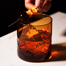 Admiral™ Hand Etched Crystal Rocks Glasses Amber Set of 2