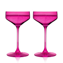 Reserve Nouveau European Crystal Coupes in Berry Set of 2