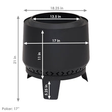 20 in Heavy-Duty Steel Smokeless Fire Pit - Black