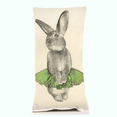 Bunny Tutu Small Pillow - Green