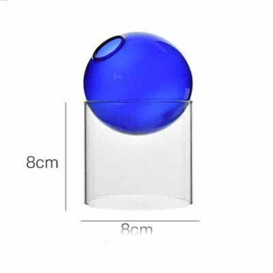 Creative Colorful Spherical Glass Vase: Blue / High style