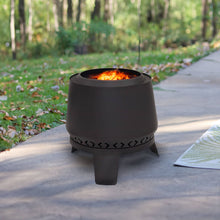 20 in Heavy-Duty Steel Smokeless Fire Pit - Black