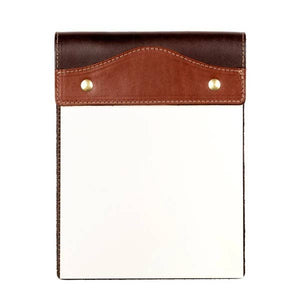 Campaign Leather Notepad with Refill: Smoke / Chestnut