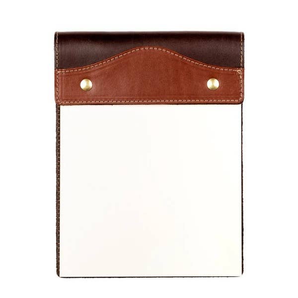 Campaign Leather Notepad with Refill: Smoke / Chestnut