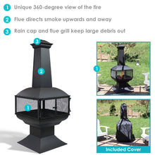 Steel Wood-Burning Chiminea with Log Grate/Poker - 57 in