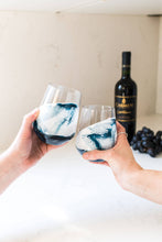 Resin Accented Wine and Entertaining Glasses: Caribbean Blue
